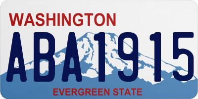 WA license plate ABA1915