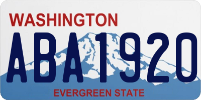 WA license plate ABA1920