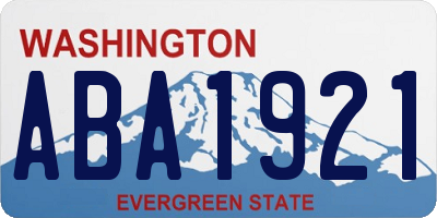 WA license plate ABA1921