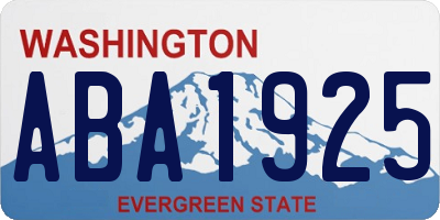WA license plate ABA1925