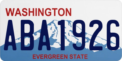 WA license plate ABA1926