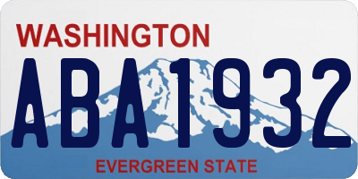 WA license plate ABA1932