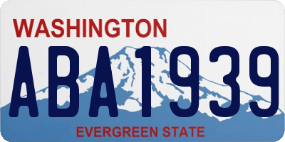 WA license plate ABA1939