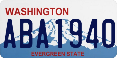WA license plate ABA1940