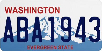 WA license plate ABA1943