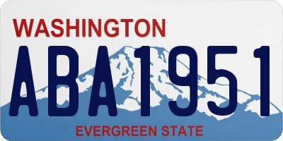 WA license plate ABA1951