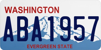 WA license plate ABA1957