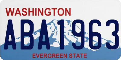 WA license plate ABA1963