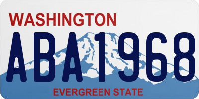 WA license plate ABA1968