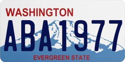 WA license plate ABA1977