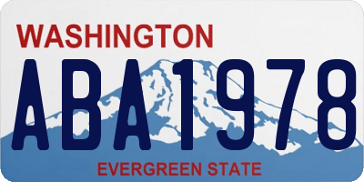 WA license plate ABA1978