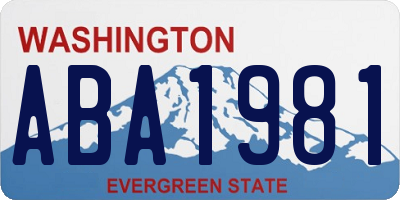 WA license plate ABA1981
