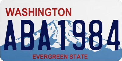 WA license plate ABA1984