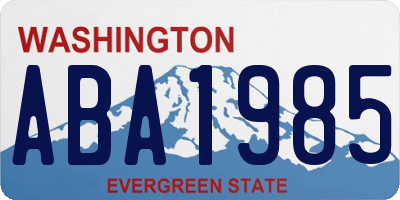 WA license plate ABA1985