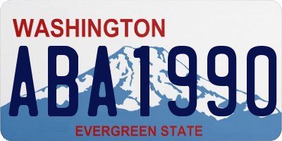 WA license plate ABA1990