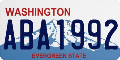 WA license plate ABA1992