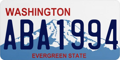 WA license plate ABA1994