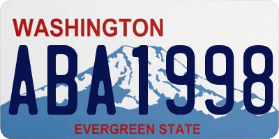 WA license plate ABA1998