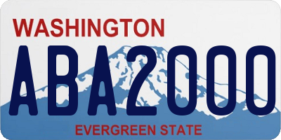 WA license plate ABA2000