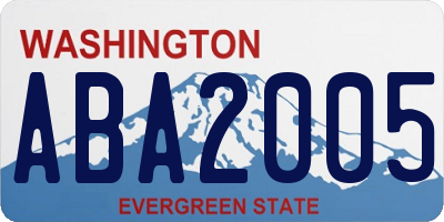 WA license plate ABA2005