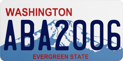 WA license plate ABA2006