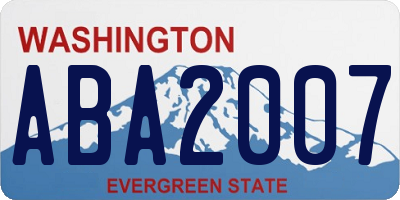 WA license plate ABA2007