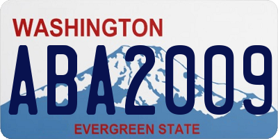 WA license plate ABA2009