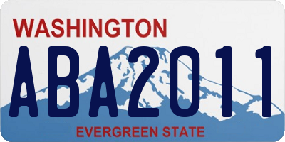WA license plate ABA2011