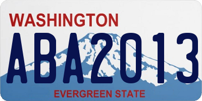 WA license plate ABA2013