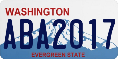 WA license plate ABA2017