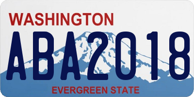 WA license plate ABA2018