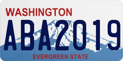 WA license plate ABA2019