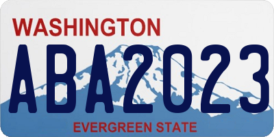WA license plate ABA2023