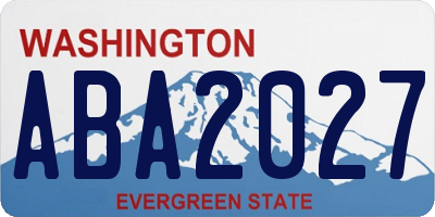 WA license plate ABA2027