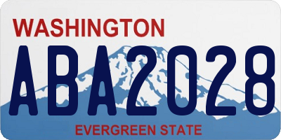 WA license plate ABA2028