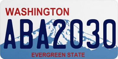 WA license plate ABA2030