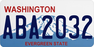 WA license plate ABA2032