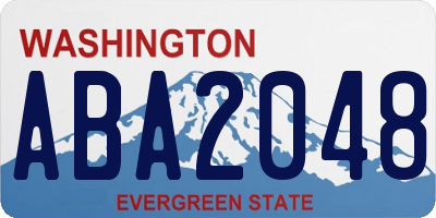 WA license plate ABA2048
