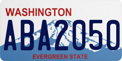 WA license plate ABA2050