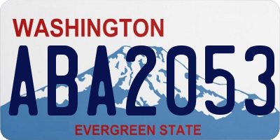 WA license plate ABA2053