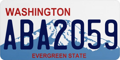 WA license plate ABA2059