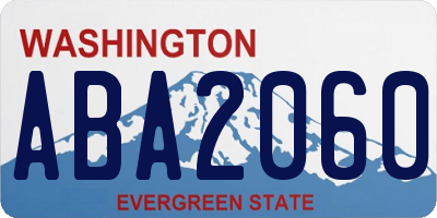 WA license plate ABA2060