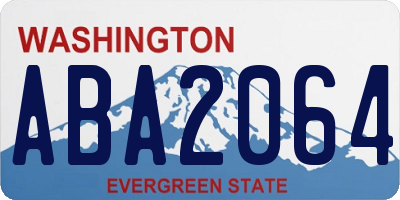 WA license plate ABA2064