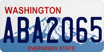 WA license plate ABA2065