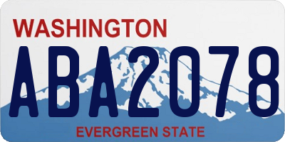 WA license plate ABA2078
