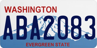 WA license plate ABA2083