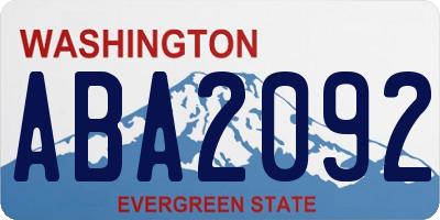 WA license plate ABA2092