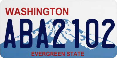 WA license plate ABA2102