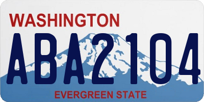 WA license plate ABA2104