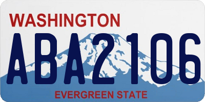 WA license plate ABA2106